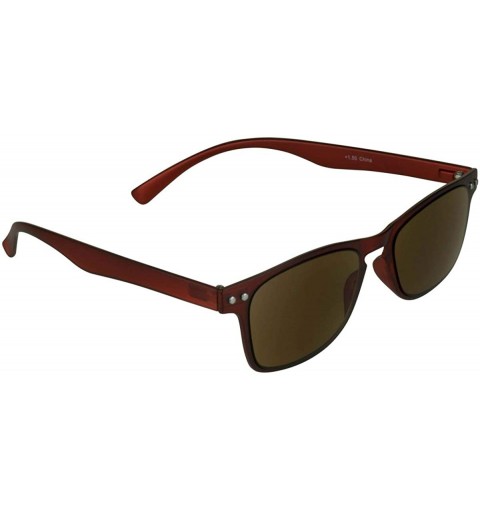 Square Square Reading Sunglasses Full Sun Reader Men Women Flexible Light - Red - CG193ESA0UQ $14.00