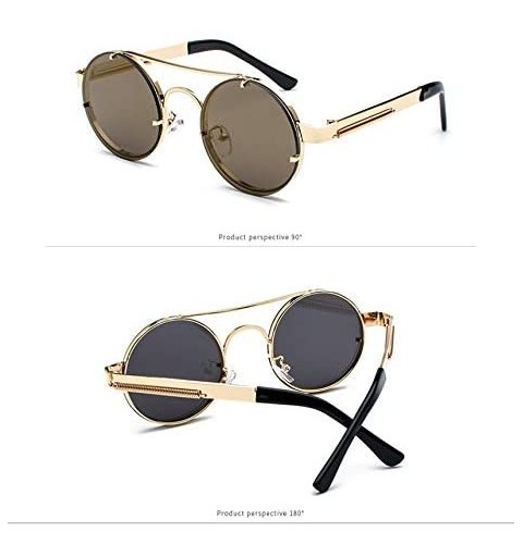 Round Unisex Fashion Sunglasses for Driving-Travel Outdoor Activites UV400 Eyewear - C3-gold Frame Tea Lens - C518X54ZMOH $22.73