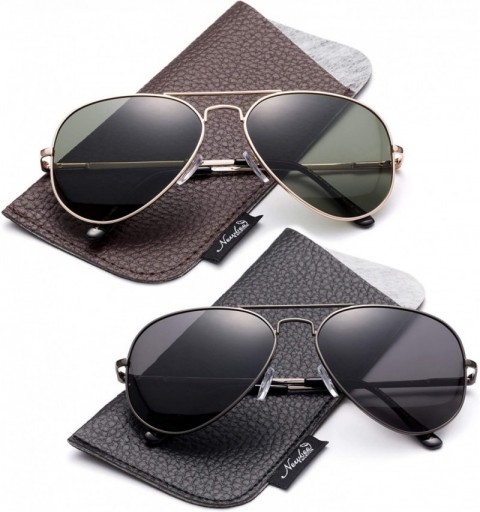 Aviator Polarized Aviator Sunglasses Mirrored Lens Classic Aviator Polarized Sunglasses Small - CA18I64CO7X $11.32