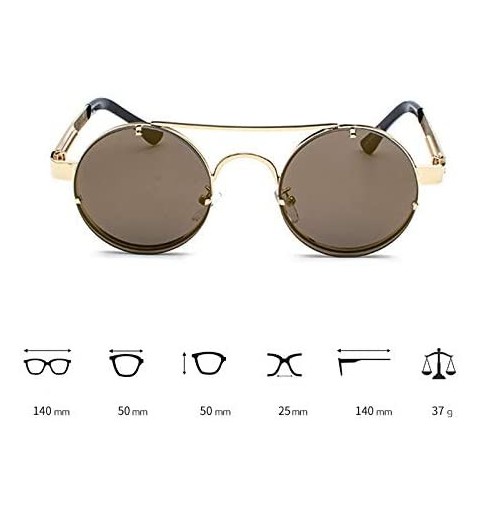 Round Unisex Fashion Sunglasses for Driving-Travel Outdoor Activites UV400 Eyewear - C3-gold Frame Tea Lens - C518X54ZMOH $22.73