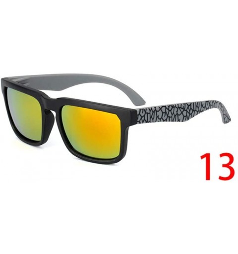 Rectangular Vintage Sunglasses Men Reflective Mirror Sun Glasses Women Retro Square Driving Eyewear - 13 - CB194OWI3Q3 $23.40