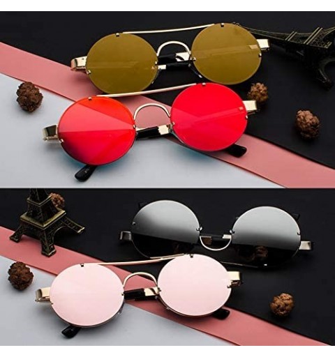 Round Unisex Fashion Sunglasses for Driving-Travel Outdoor Activites UV400 Eyewear - C3-gold Frame Tea Lens - C518X54ZMOH $22.73