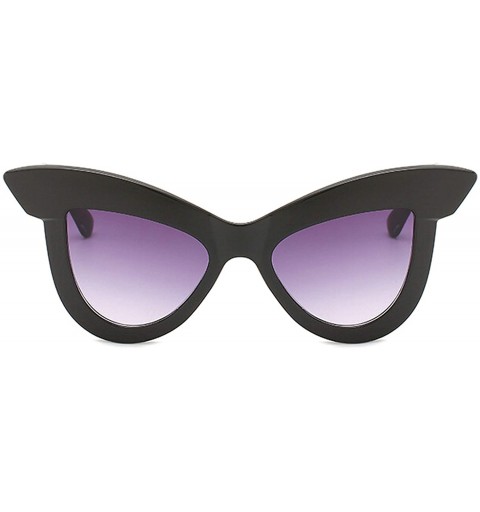 Aviator Retro Classic Cat's Eye Sunglasses for Women PC PC UV 400 Protection Sunglasses - Black B - CH18SYR2QQ7 $17.95