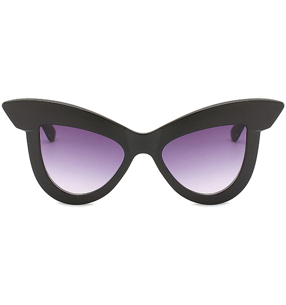 Aviator Retro Classic Cat's Eye Sunglasses for Women PC PC UV 400 Protection Sunglasses - Black B - CH18SYR2QQ7 $17.95