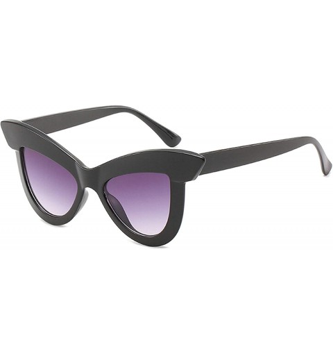 Aviator Retro Classic Cat's Eye Sunglasses for Women PC PC UV 400 Protection Sunglasses - Black B - CH18SYR2QQ7 $17.95