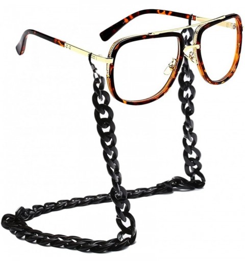 Square Neck Cord Strap Square Sunglasses Mens Outdoor Activities Keep Glasses On - Transparent&brown - CP18CYMSLC4 $23.00