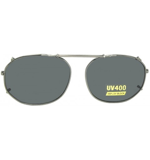 Square Round Square Non Polarized Clip on Sunglasses - Pewter-non Polarized Gray Lens - CT189SSQMNN $13.18