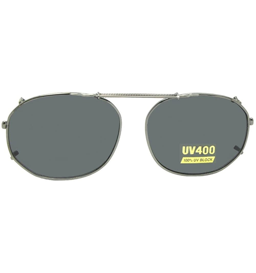 Square Round Square Non Polarized Clip on Sunglasses - Pewter-non Polarized Gray Lens - CT189SSQMNN $13.18