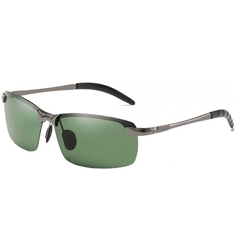 Sport Sport Polarized Sunglasses Mens Driving aviator Sun Glasses men polarized shades - Gun/Green - CA184ACIQOX $21.53