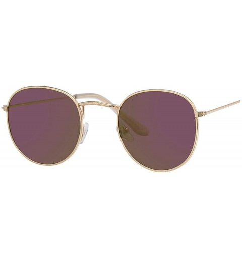 Round Vintage Oval Sunglasses Women Retro Clear Lens Eyewear Round Sun Glasses Oculos De Sol - Gold Purple - C519856ZMUZ $26.53