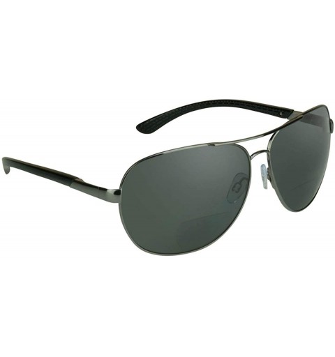 Aviator Aviator Polarized Bifocal Sunglasses Readers for Men Women. Fit Medium to Large Head Sizes. - Smoke - CK12GU8XA8Z $73.76