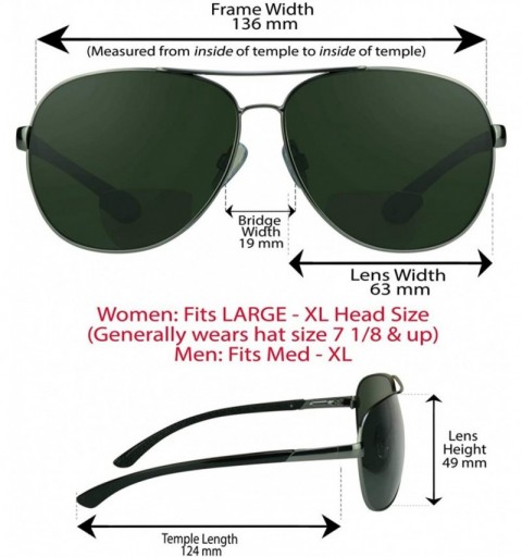 Aviator Aviator Polarized Bifocal Sunglasses Readers for Men Women. Fit Medium to Large Head Sizes. - Smoke - CK12GU8XA8Z $25.15