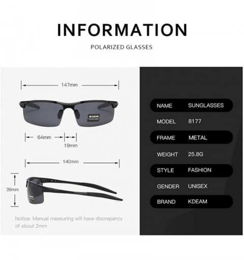 Sport Aluminum Magnesium Metal Glasses High Definition Polarizing Driver's Sunglasses for Outdoor Sports - Silver/Blue - CG18...