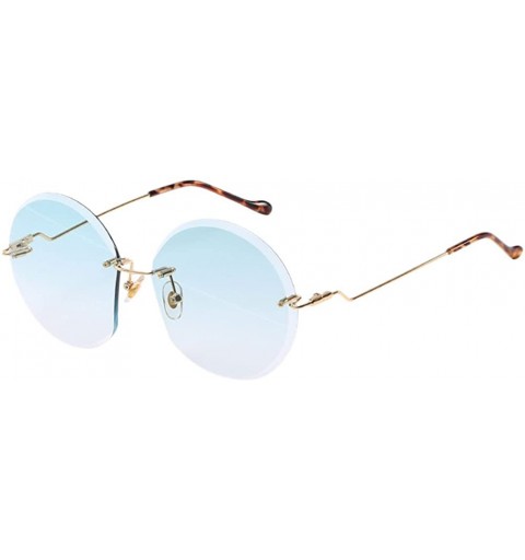 Round Fashion Ocean Color Eyeglasses Metal Frame Sunglasses for Women Round Retro - Green - CY1808GRQ2Z $14.52