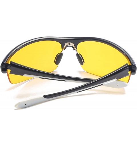 Sport Half Frame Outdoor Sunglasses-Men And Women Windproof Polarized Aviator Fashion Sports Sunglasses - C51884D7K86 $8.63