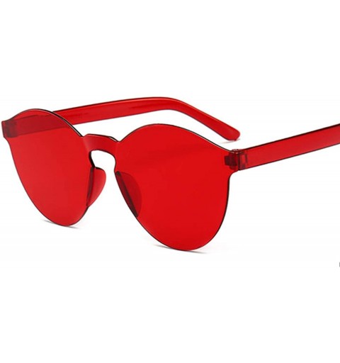 Goggle One Piece Love Heart Lens Sunglasses Women Transparent Plastic Glasses Style Sun FeClear Candy Color Designer - CM198A...