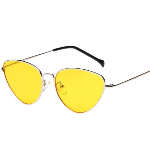Oversized Hot Sale! Fashion Glasses-Women Men Summer Vintage Retro Cat Eye Sunglasses Designer Polarized Eyewear (Yellow) - C...