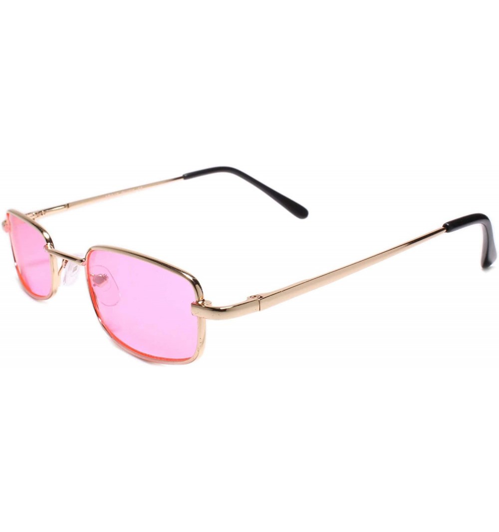 Rectangular Classy Exotic Elegant Retro Style Rectangle Sunglasses - Pink - C018WDCQROD $9.83