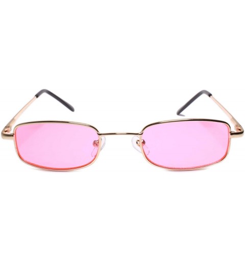 Rectangular Classy Exotic Elegant Retro Style Rectangle Sunglasses - Pink - C018WDCQROD $9.83