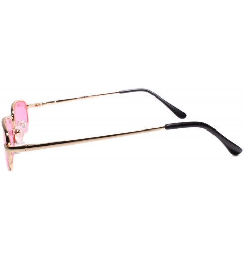 Rectangular Classy Exotic Elegant Retro Style Rectangle Sunglasses - Pink - C018WDCQROD $9.83