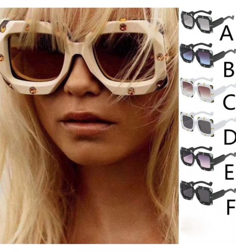 Oversized Oversized Glasses for Men Women Stylish Sunglasses UV Pretection Sun Glasses - D - CJ18X6I53KT $8.93