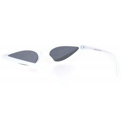 Rectangular Womens Vintage Gothic Tear Drop Cat Eye Narrow Retro Plastic Sunglasses - White Black - CT18OE7HYX5 $13.02