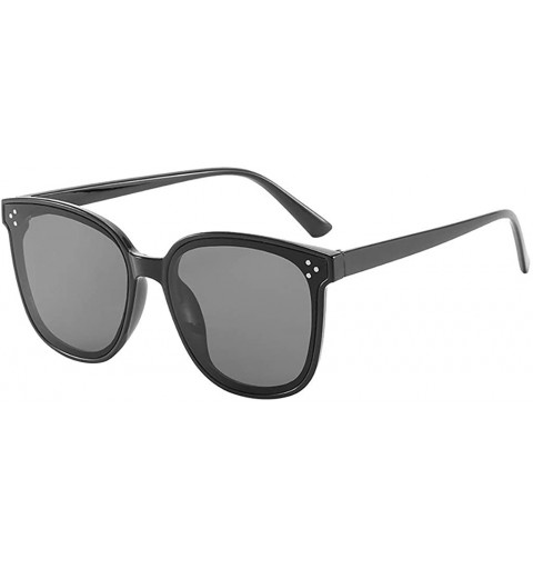 Oversized Vintage Polarized Sunglasses For Women Oversized Square Metal Frame Retro Fashion Shades - Black - CT199KUWR6Y $16.46