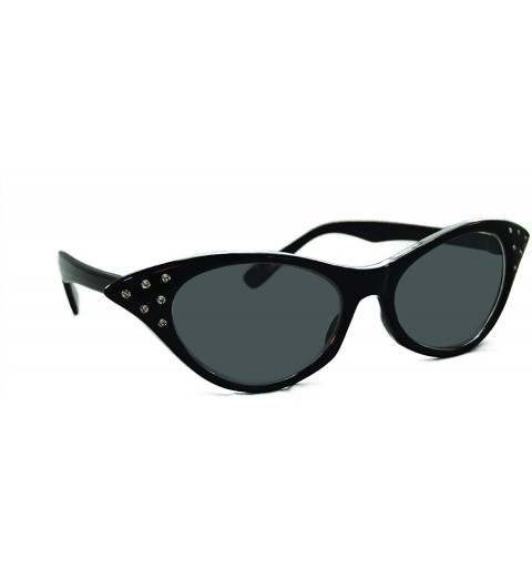 Wrap Hip Hop 50s Shop Womens Cat Eye Rhinestone Glasses - Black-sun - CY18OT9YU5Q $17.91