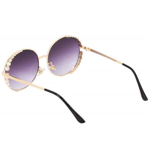 Square Round Vintage Sunglasses Rhinestone Decoration Sun Glasses for Women - Y-19 - C5198W634QR $9.36