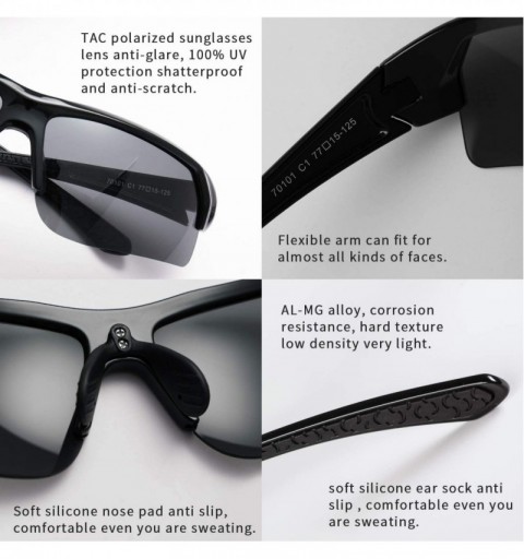 Goggle Mens Sunglasses Polarized Sports Tac Lens 100% UV Protection TAC Lens for Cycling Driving Fishing Sun Glasses - CQ18U0...