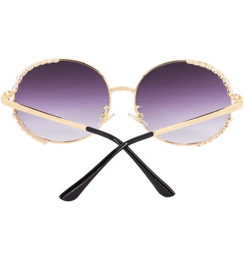 Square Round Vintage Sunglasses Rhinestone Decoration Sun Glasses for Women - Y-19 - C5198W634QR $9.36