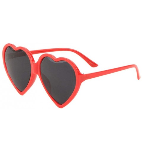 Butterfly Heart Shape Glass Cut Lens Sunglasses - Black Red - C81988E40I8 $12.31