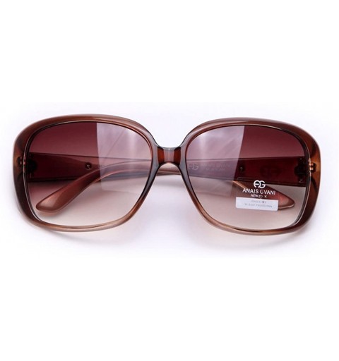 Square Womens UV Protection Polarized Classic Square Frame Sunglasses w/Logo Accent - 006-coffee - C5199XZ7Y6E $34.04