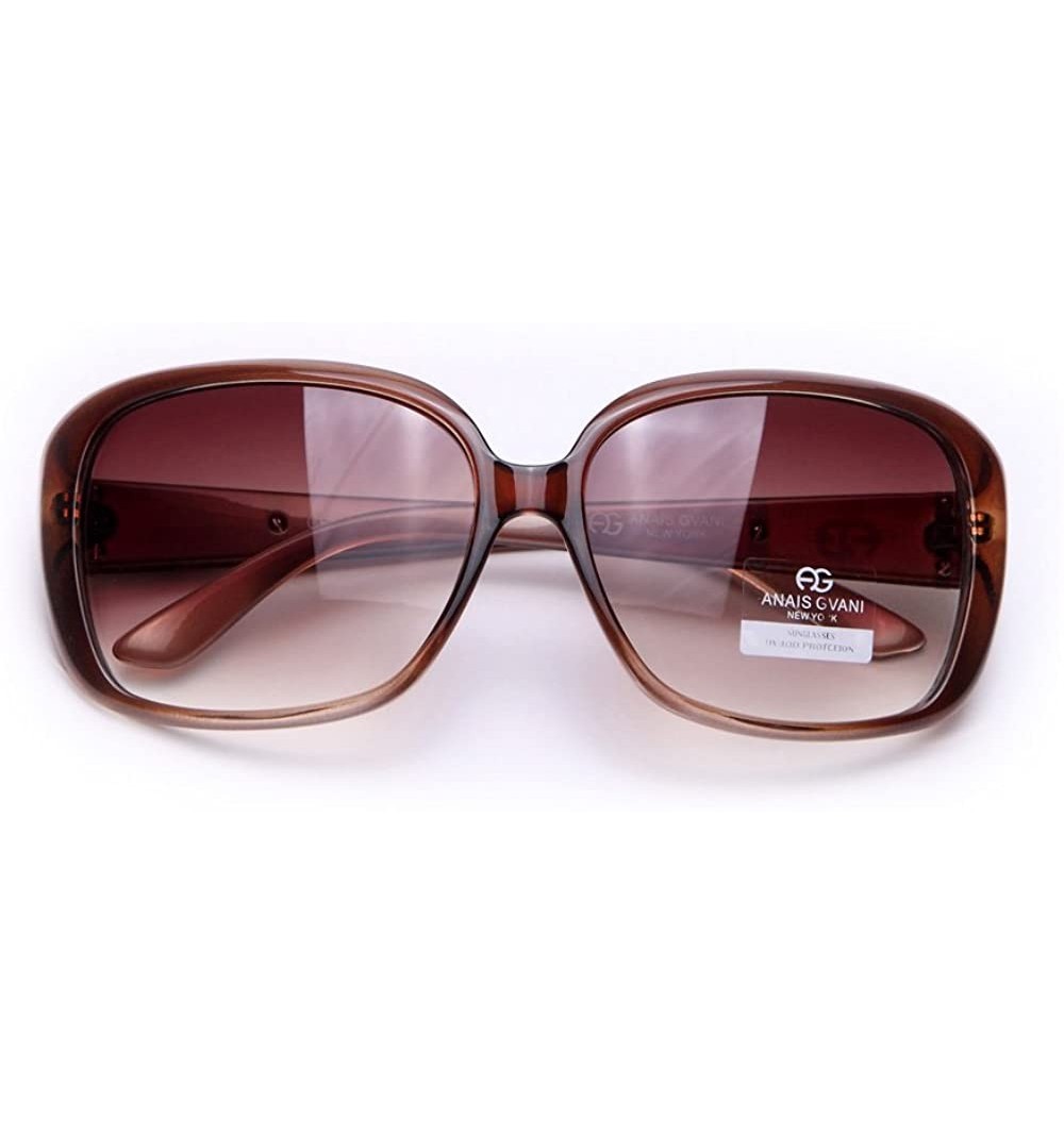 Square Womens UV Protection Polarized Classic Square Frame Sunglasses w/Logo Accent - 006-coffee - C5199XZ7Y6E $19.75
