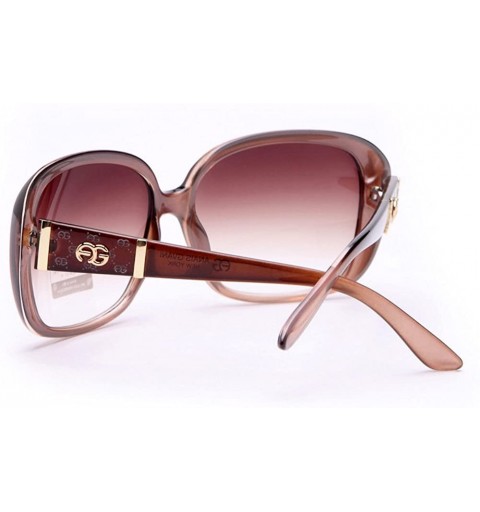 Square Womens UV Protection Polarized Classic Square Frame Sunglasses w/Logo Accent - 006-coffee - C5199XZ7Y6E $19.75