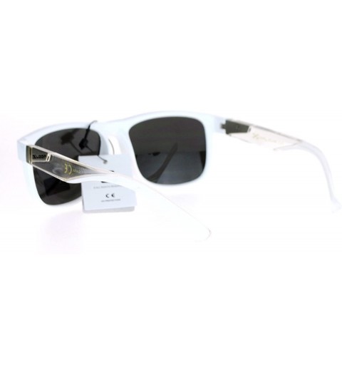 Square Xloop Sunglasses Square Frame Unisex Designer Fashion Sports Shades - White Clear (Silver Mirror) - CQ12OCLPY96 $9.48