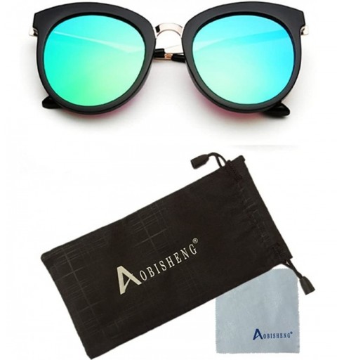 Oval Fashion Sunglasses Oval Retro Reflective Mirror Sunglasses - Green - CR12GY8R9FR $20.39