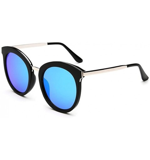 Oval Fashion Sunglasses Oval Retro Reflective Mirror Sunglasses - Green - CR12GY8R9FR $10.32