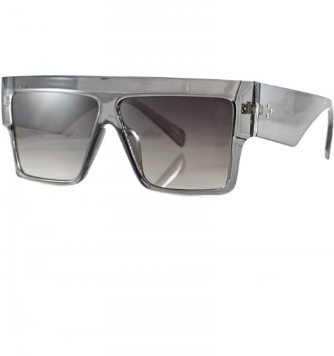 Square Mega Size Flat Top Bold Square Frame Sunglasses A263 - Grey Black - C718Q2622XR $9.82