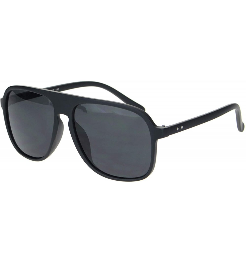 Square Square Racer Sunglasses Thin Plastic Keyhole Unisex Fashion Shades UV 400 - Matte Black (Black) - CY19623EKCW $9.04