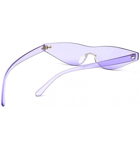 Rimless Triangle Cat Eye Sunglasses Women Rimless Sun Glasses Female Accessories - Purple - CF18EILS8AZ $8.97