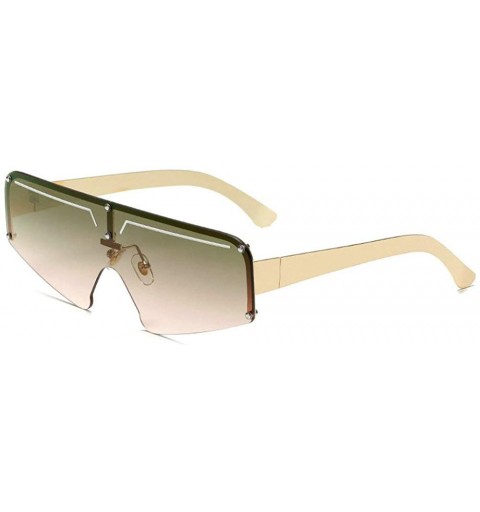 Oversized Oversized goggles sunglasses transparent windproof - Tea Pink - CZ18ATAYRQ6 $12.32