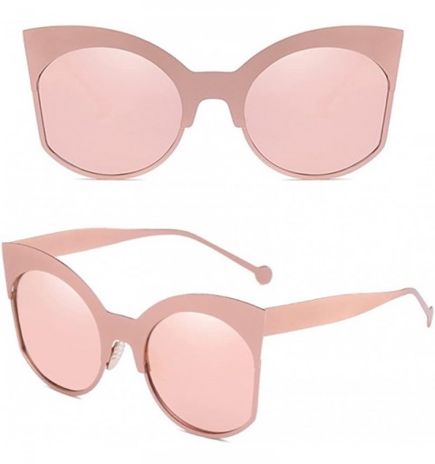 Sport Ladies Eyewear 80s Cats Sunglasses for Women UV400 Protection with Case - Pink - C118DLXOILE $14.12