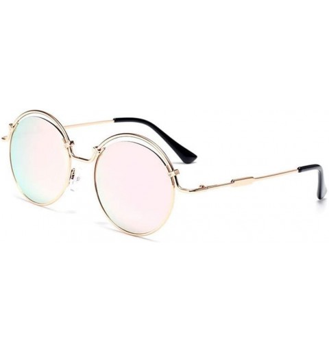 Round Sunglasses Personality Fashion Protection - Pink - C7194ATKHM4 $52.85