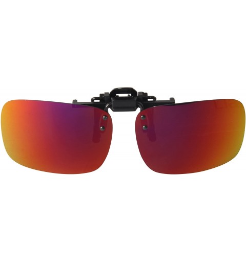 Rectangular Polarized Men Women Outdoor Sport Clip on Flip up Driving Sunglasses - Red Lsp101 - CY11MNV6QA3 $18.81