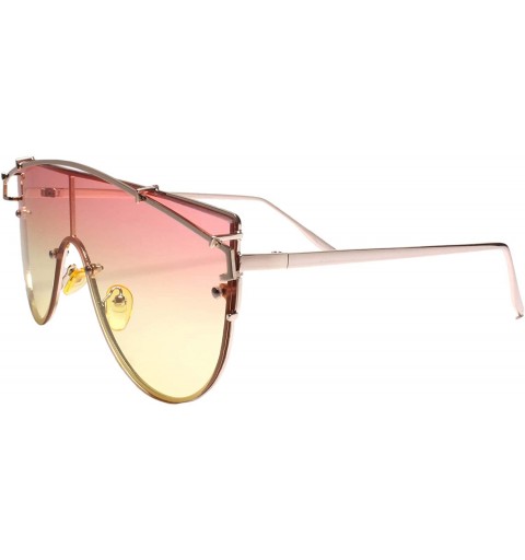 Aviator Designer Sophisticated Fancy Fashionable Womens Sunglasses - Pink / Yellow - C218Z0DK8Q0 $12.38