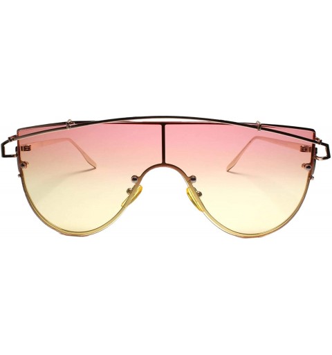 Aviator Designer Sophisticated Fancy Fashionable Womens Sunglasses - Pink / Yellow - C218Z0DK8Q0 $12.38