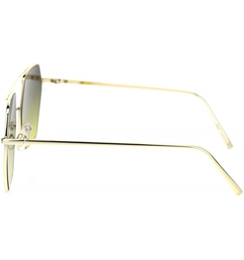 Square Womens Octagonal Hippie Pimp Lens Metal Rim Mob Sunglasses - Gold Green Yellow - CC18RS2D68C $11.99