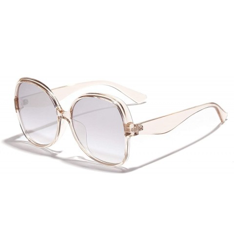 Square Trendy Glasses Oversized Squareglasses Transparent - Clear - CU18O3I2L23 $15.16