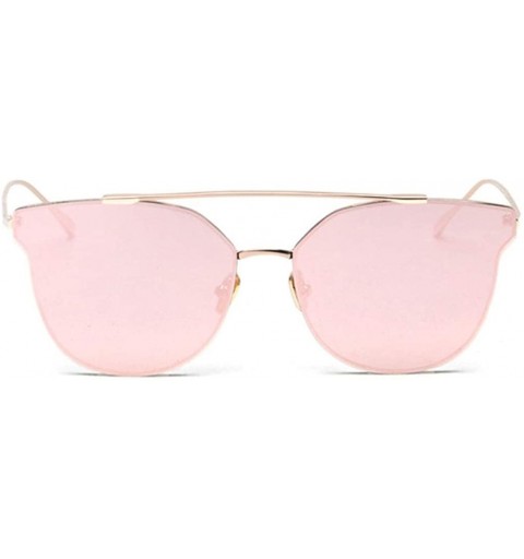 Goggle Women Cat Eye Vintage Mirror UV400 Sunglasses Coating Glasses Eyewear - Pink - CQ182DUAW6X $23.42